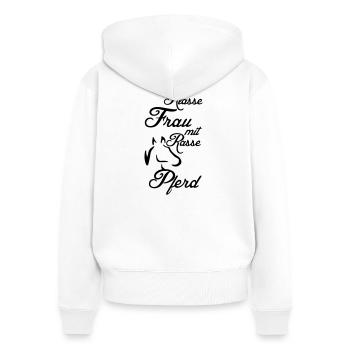 Klasse Frau Rassepferd Pferd Reiter Geschenk - Frauen Premium Bio Zip Hoodie - Weiß - Hinten - AI Model Female 172 light (172cm)