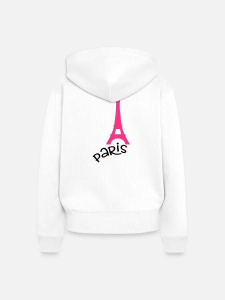 Paris - Frauen Premium Bio Zip Hoodie - Weiß