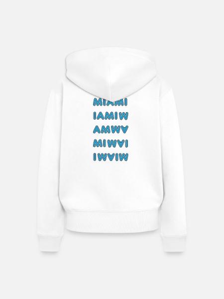 Miami Blau - Frauen Premium Bio Zip Hoodie - Weiß