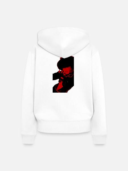 Noir - Frauen Premium Bio Zip Hoodie - Weiß