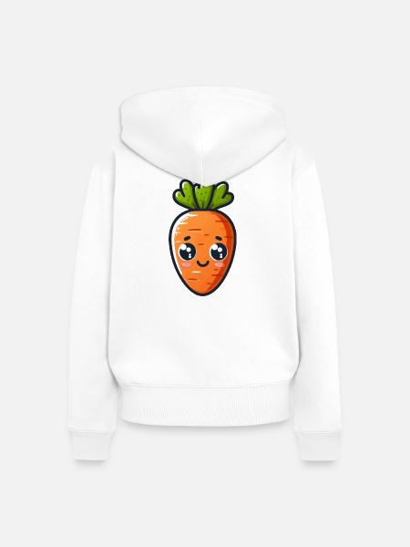 Süße Karotte - Frauen Premium Bio Zip Hoodie - Weiß