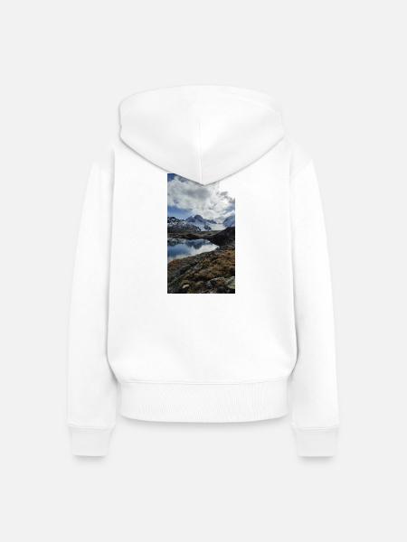 Schneebedeckte Berge - Frauen Premium Bio Zip Hoodie - Weiß