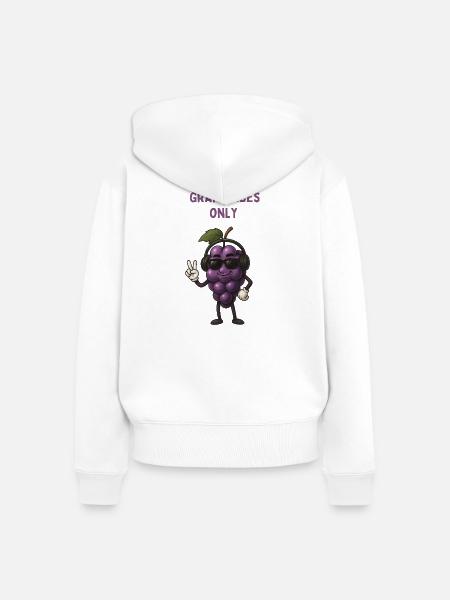 Trauben Vibes Only – Musik-Grape - Frauen Premium Bio Zip Hoodie - Weiß