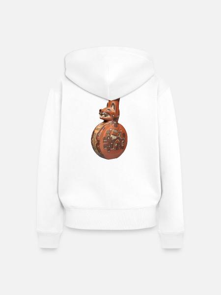 Flaschenkatze - Frauen Premium Bio Zip Hoodie - Weiß