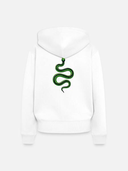 Schlange von Via Gentile - Frauen Premium Bio Zip Hoodie - Weiß