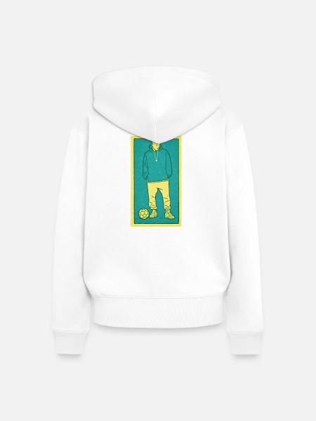 Football player #1 - Frauen Premium Bio Zip Hoodie - Weiß