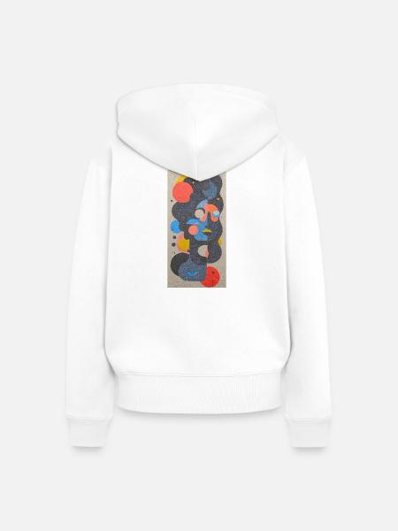 Abstrakte geometrische Muster im Kunstdesign - Frauen Premium Bio Zip Hoodie - Weiß