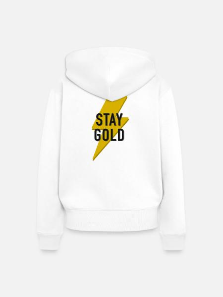 Stay Gold - Frauen Premium Bio Zip Hoodie - Weiß