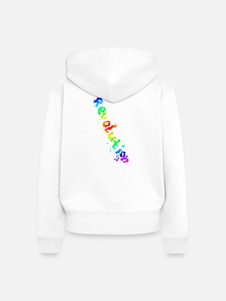 REVOLUTION (Regenbogen) - Frauen Premium Bio Zip Hoodie - Weiß