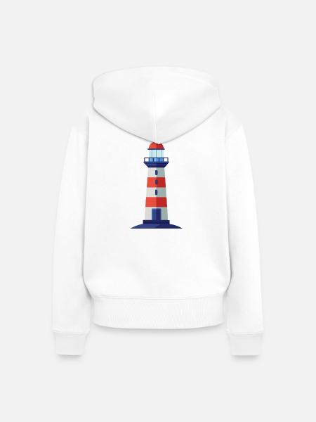 Leuchtturm - Frauen Premium Bio Zip Hoodie - Weiß