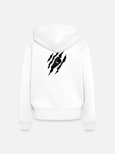 Panther Claw - Frauen Premium Bio Zip Hoodie - Weiß