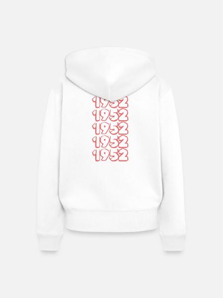 Geburtsjahr 1952 - Frauen Premium Bio Zip Hoodie - Weiß