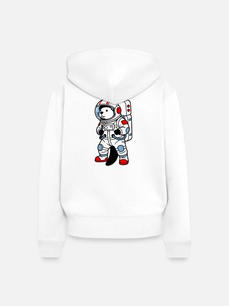 Biber im Raumanzug - Frauen Premium Bio Zip Hoodie - Weiß