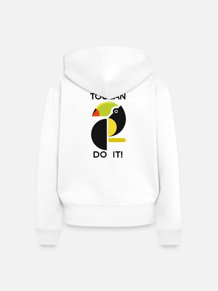 Abstrakter Tukan TOUCAN DO IT - Frauen Premium Bio Zip Hoodie - Weiß
