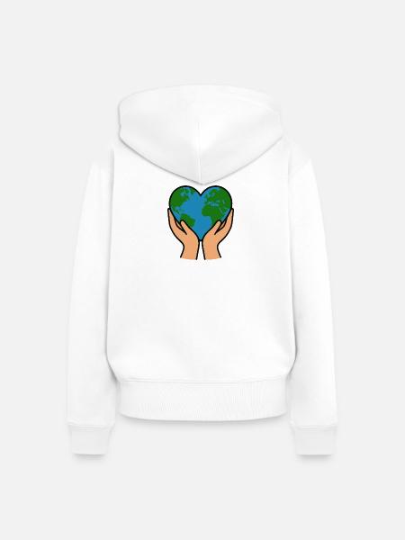 Mother Nature - Frauen Premium Bio Zip Hoodie - Weiß