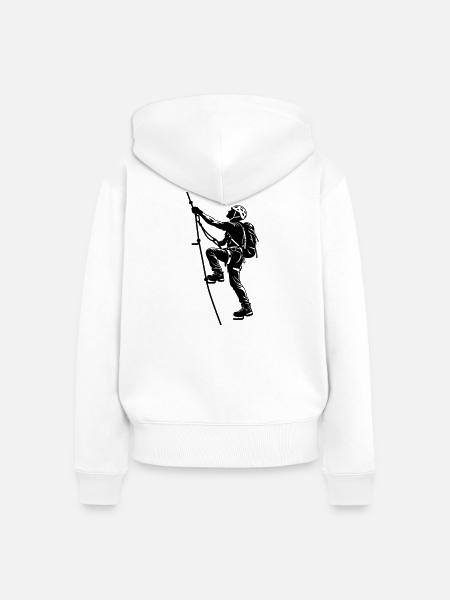 Klettersteig - Frauen Premium Bio Zip Hoodie - Weiß