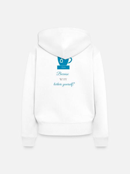 TEA-RIFFIC (Blau + Grau) - Frauen Premium Bio Zip Hoodie - Weiß