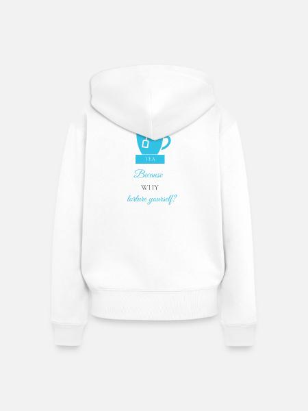 TEA-RIFFIC (Hellblau + Grau) - Frauen Premium Bio Zip Hoodie - Weiß