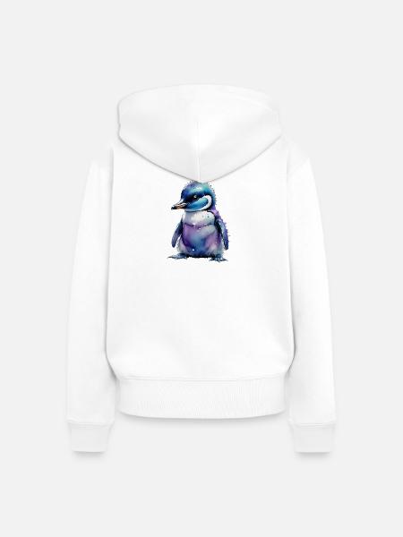 Pinguin Pinguinkücken - Frauen Premium Bio Zip Hoodie - Weiß