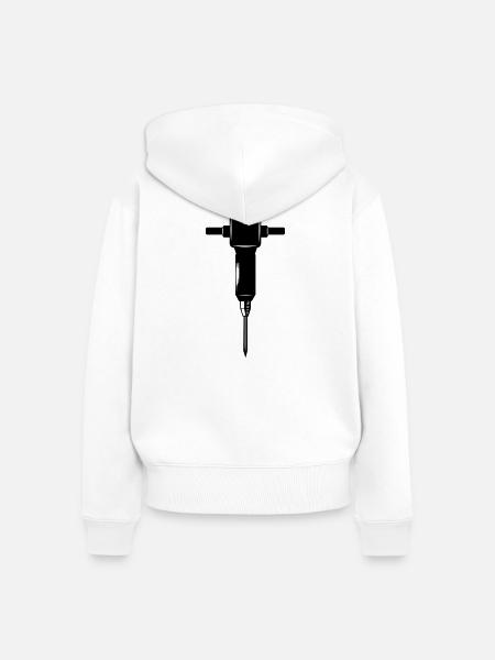 Krikhamer oder Presslufthammer - Frauen Premium Bio Zip Hoodie - Weiß