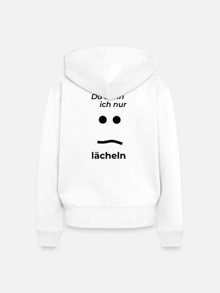 nur laecheln - Frauen Premium Bio Zip Hoodie - Weiß
