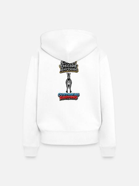 Zebra-Überdenken-Grafiken - Frauen Premium Bio Zip Hoodie - Weiß