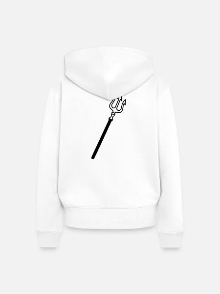 Dreizack - Frauen Premium Bio Zip Hoodie - Weiß