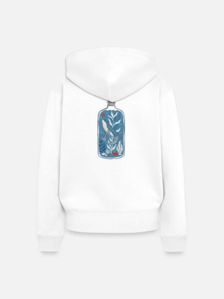 Wal-in-der-Flasche-Ozean - Frauen Premium Bio Zip Hoodie - Weiß