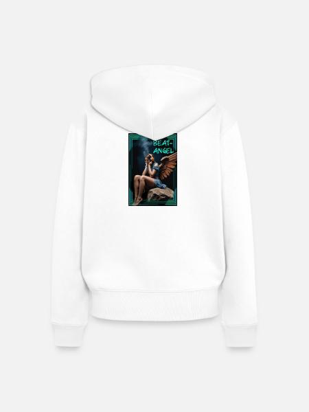 Beat-Angel - Frauen Premium Bio Zip Hoodie - Weiß