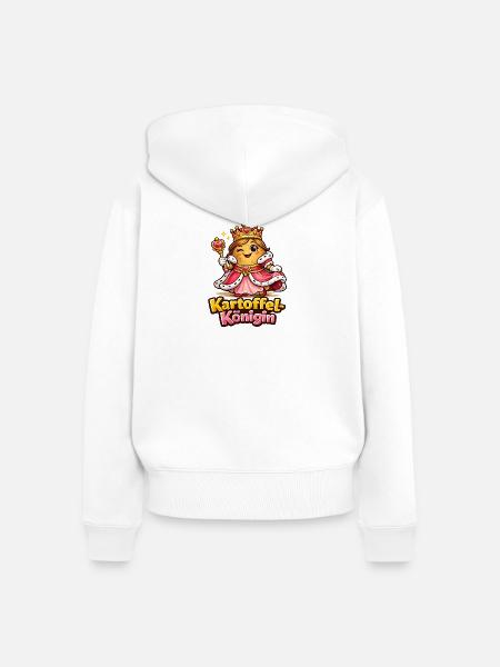 Kartoffel-Königin | Kartoffelkönigin (md) - Frauen Premium Bio Zip Hoodie - Weiß