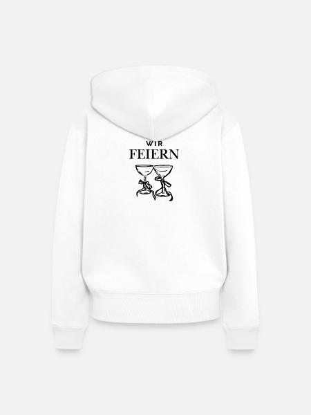 Wir feiern - Frauen Premium Bio Zip Hoodie - Weiß