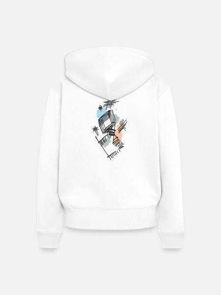 Abstrakt - Frauen Premium Bio Zip Hoodie - Weiß