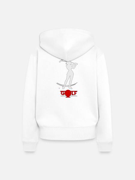 Retro-Golfer - Frauen Premium Bio Zip Hoodie - Weiß