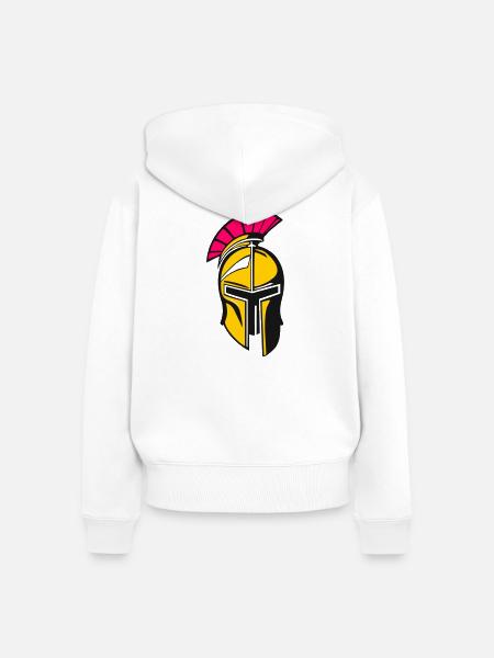Helm Sparta - Frauen Premium Bio Zip Hoodie - Weiß