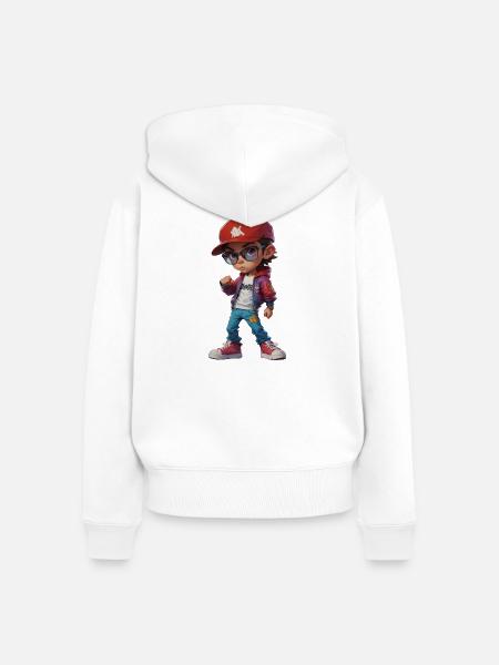 Cooles trendiges Teenagerkind - Frauen Premium Bio Zip Hoodie - Weiß