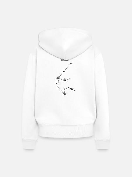Wassermann Sternzeichen Sternbild Schwarz & Grau - Frauen Premium Bio Zip Hoodie - Weiß