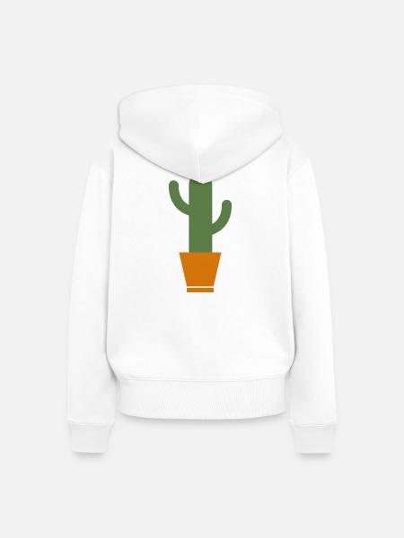 Kaktus - Frauen Premium Bio Zip Hoodie - Weiß