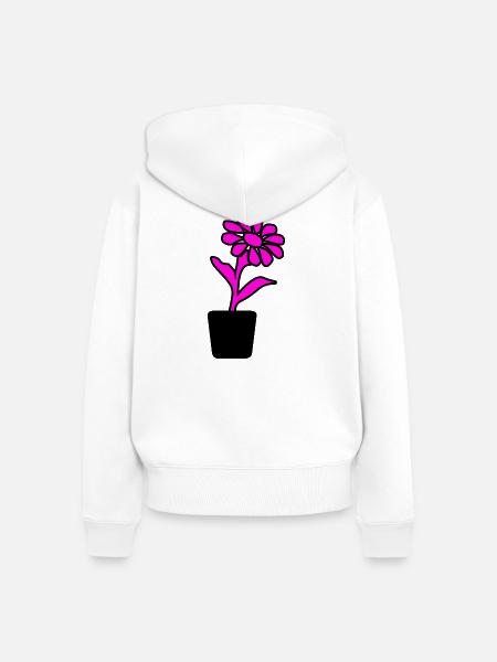 Blume - Frauen Premium Bio Zip Hoodie - Weiß