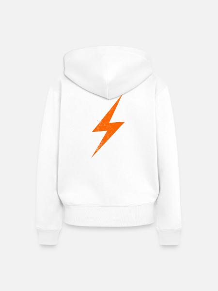 Oranger Blitz-Silhouette - Frauen Premium Bio Zip Hoodie - Weiß