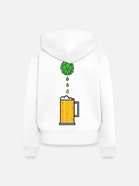Hopfensaft - Frauen Premium Bio Zip Hoodie - Weiß