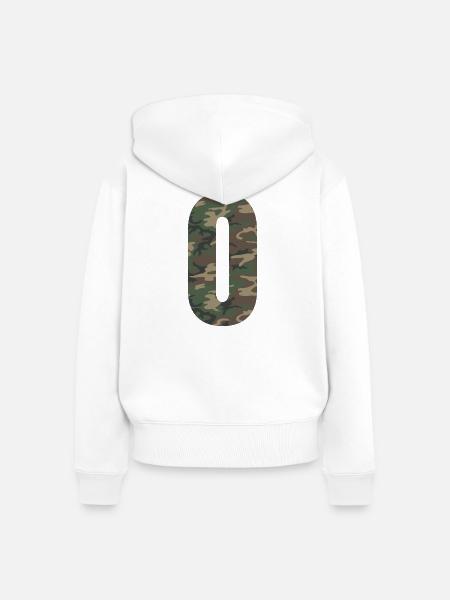 Harte Nummer 0 im Tarnmuster! - Frauen Premium Bio Zip Hoodie - Weiß