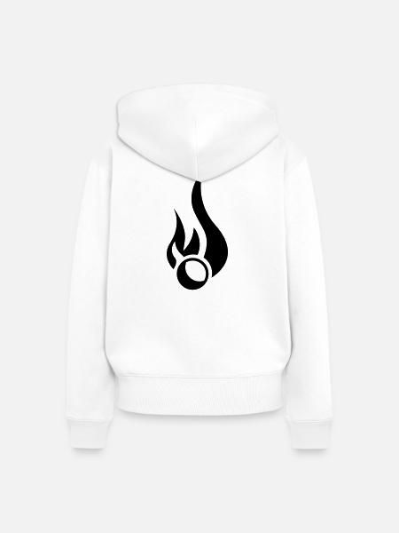 Flammender Ball - Frauen Premium Bio Zip Hoodie - Weiß