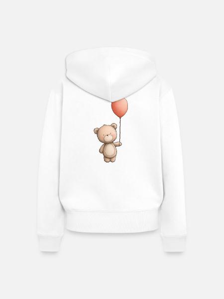 Teddybär, Teddybär - Frauen Premium Bio Zip Hoodie - Weiß