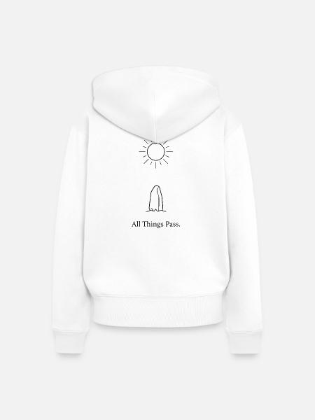 Alles geht vorbei - Frauen Premium Bio Zip Hoodie - Weiß