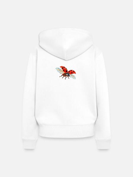 Fliegende Marienkäfer - Frauen Premium Bio Zip Hoodie - Weiß