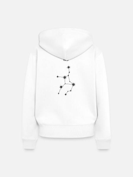 Jungfrau Sternzeichen Sternbild Schwarz & Grau - Frauen Premium Bio Zip Hoodie - Weiß