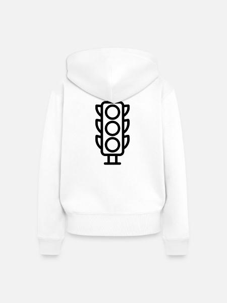 Feuer - Frauen Premium Bio Zip Hoodie - Weiß