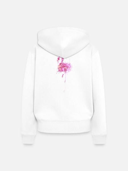 Flamingo Splash Art - Frauen Premium Bio Zip Hoodie - Weiß