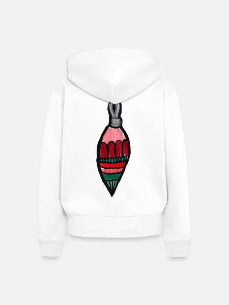 Gestreifter Tropfenornament - Frauen Premium Bio Zip Hoodie - Weiß