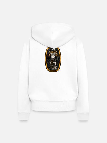 Lazy Butt Club - Frauen Premium Bio Zip Hoodie - Weiß